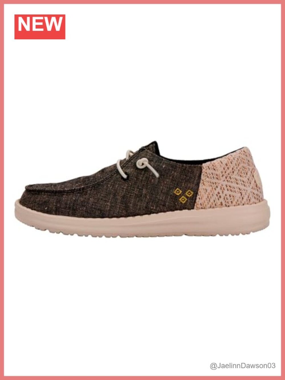 Woven Textile Slip-on Loafers with Embroidered Details and Elastic Laces
